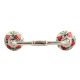 Red Flower Crackle Ceramic Bridge Handle